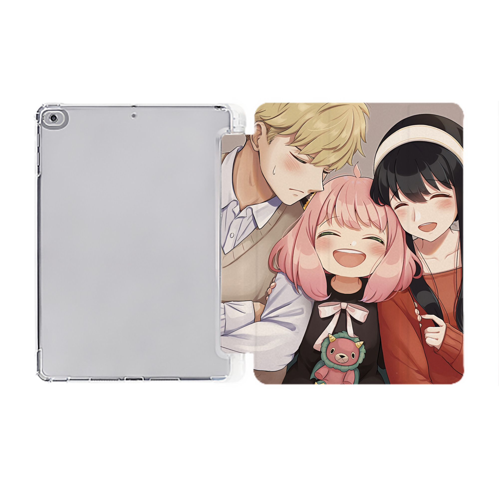 （画像用） SPY×FAMILY间谍家家酒 IPad ケース ペン収納付き 三つ折りスタンド PUレザー×シリコン 対応機種9.5/10.5/10.9インチ